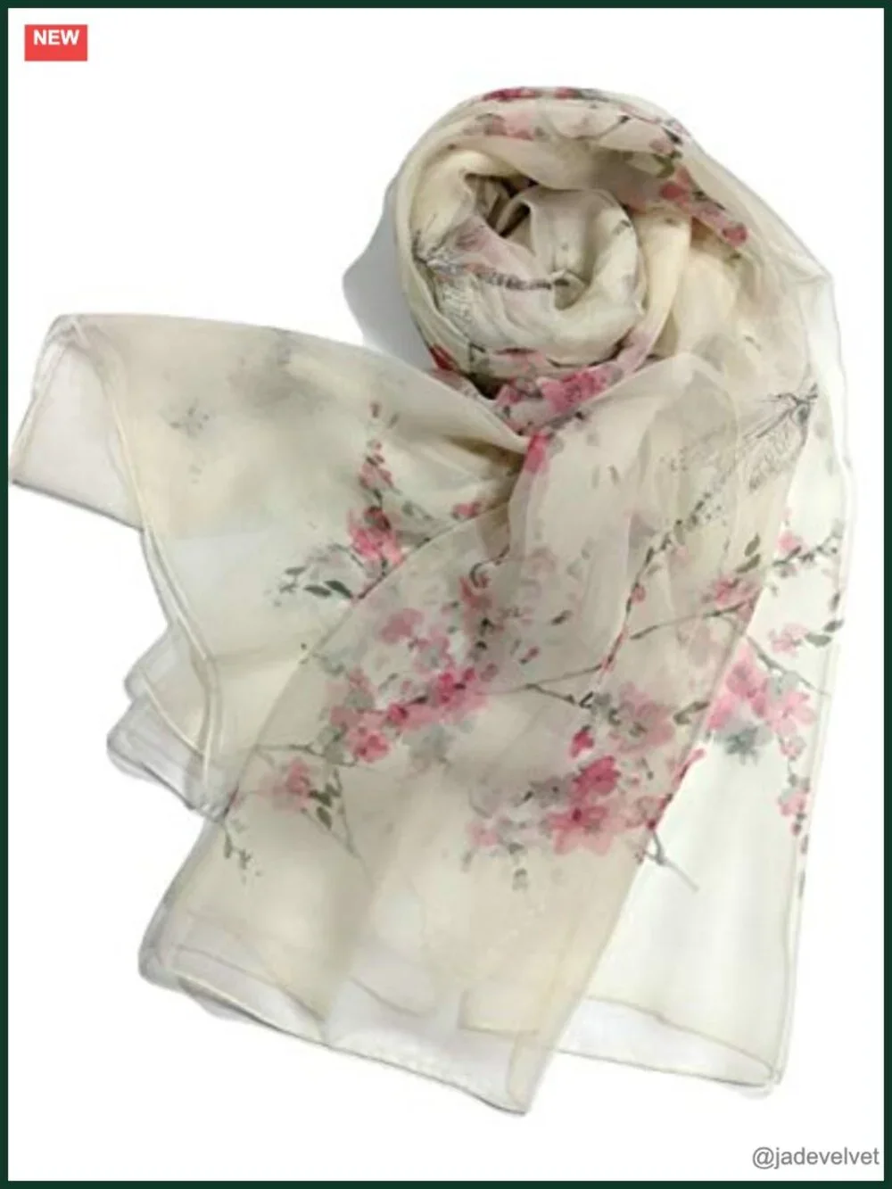 Super Large Silk Feel Floral Scarf Shawl Wrap